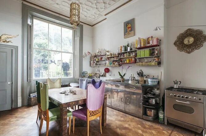 House Tour: A Colorful, Patterned Farmhouse Apartment Therapy Boho chic kitchen,