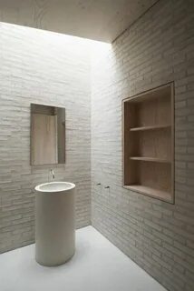 Ванная панелями кирпич