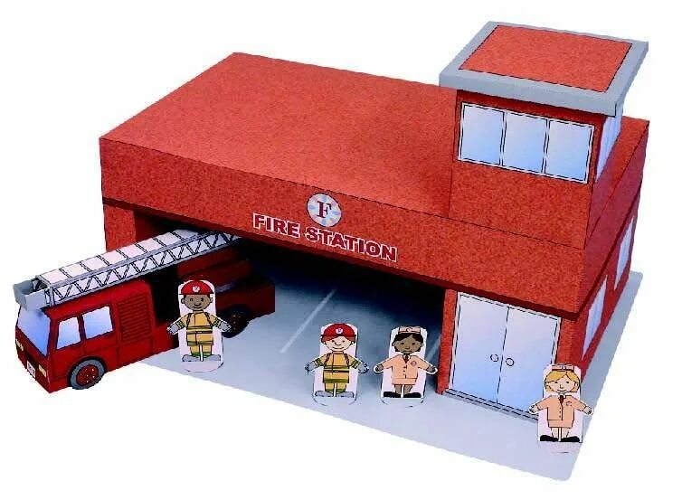 Пожарная из картона. Fire station игрушка пожарная станция. макет пожарной станции. макет пожарной части. макет здания пожарной части.
