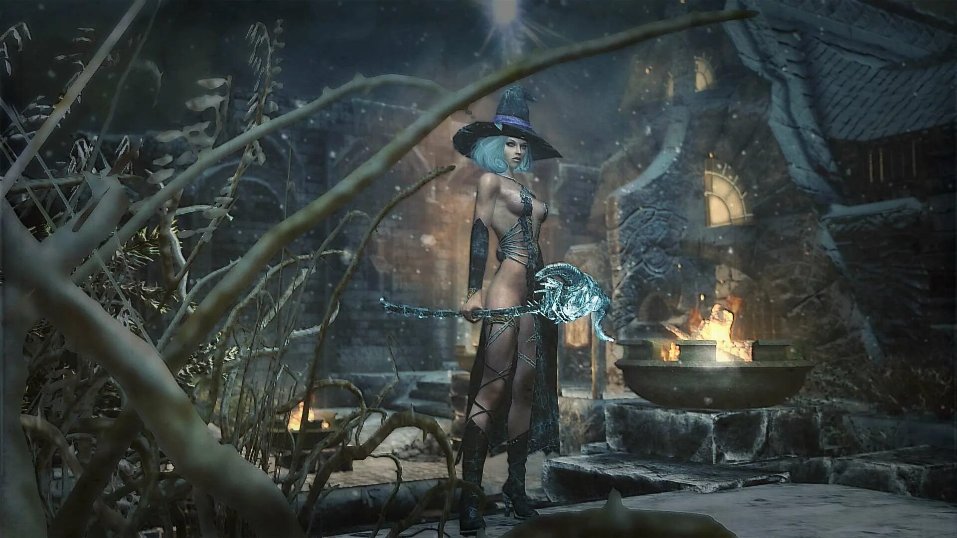Ведьма 99 го уровня. Skyrim cassandra frost witch. костюм ведьмы скайрим. ледяная ведьма. картинки на рабочий стол ведьмы.