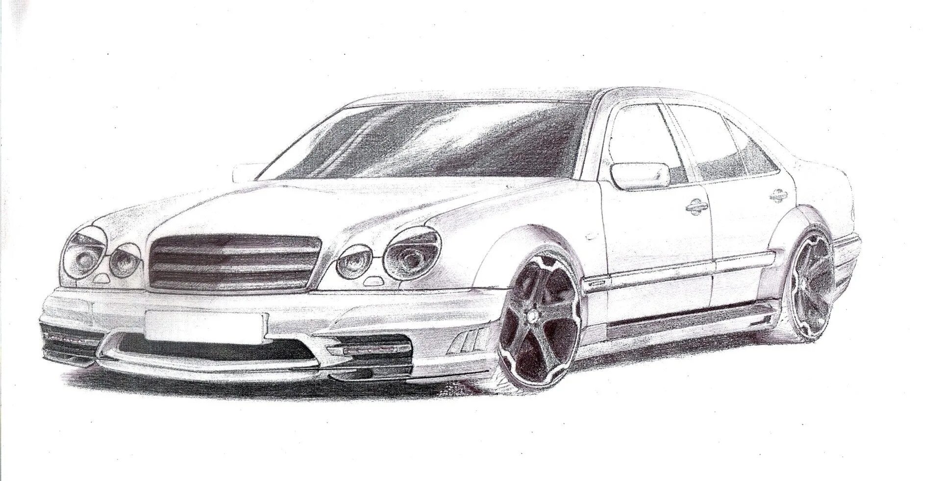 Рисовать машину мерседес. Мерседес w210 карандашом. mercedes-benz е55 чертеж. мерседес бенц в210 нарисованный. мерседес карандашом.