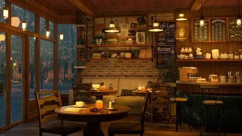 YouTube Cozy Cafe Interior, Cafe Interior Design, Cozy Coffee Shop, Coffee House...