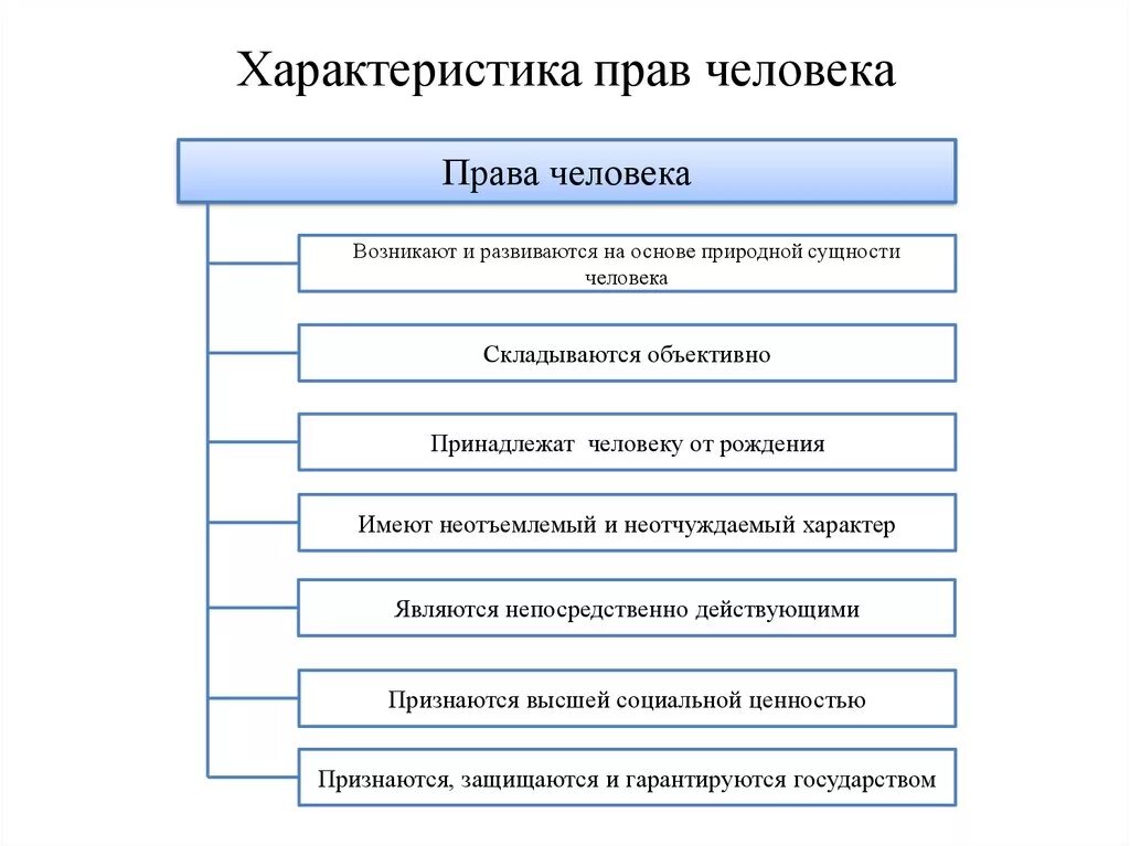 Приоритет прав человека характеристика. Основные характеристики прав человека. Характеристика прав человека и гражданина. Характеристика прав личности.