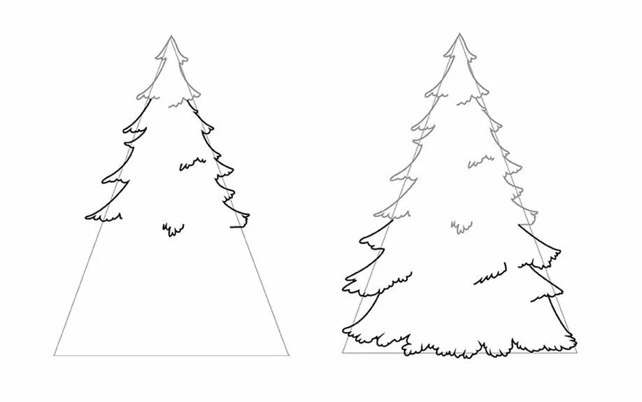 Ель карандашом. Елка рисунок карандашом поэтапно. Нарисовать елку поэтапно. Рисование ели карандашом. Елка карандашом.