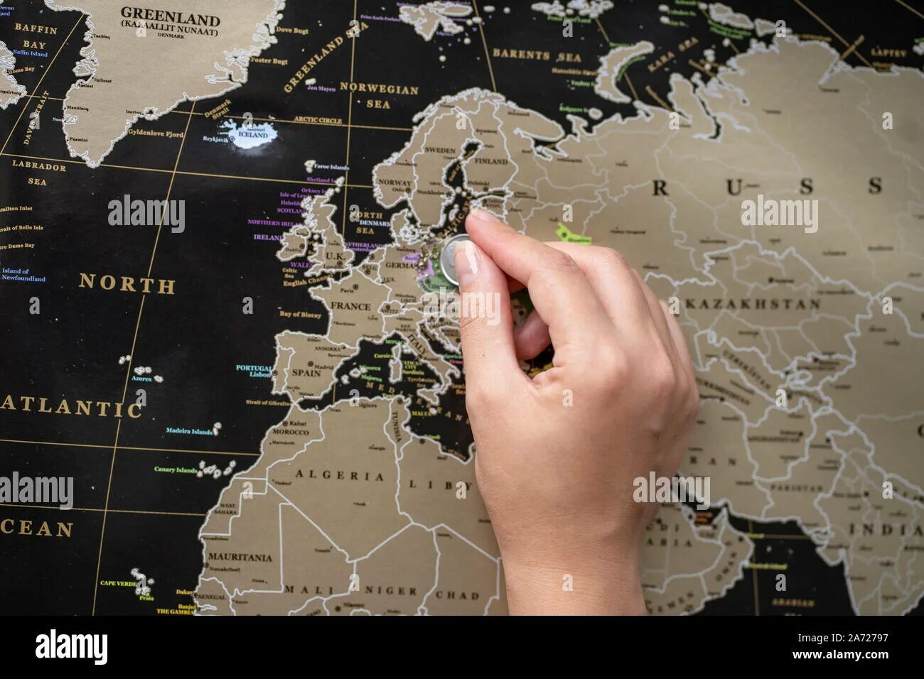 Mark map. Point mark for map.