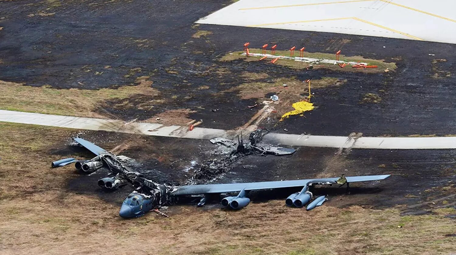 Having crashed plane