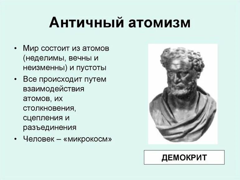 АТОМИСТЫ Демокрит. Атомизм Демокрита. Демокрит микрокосм. Философия атомистов Демокрит. Школа материализма