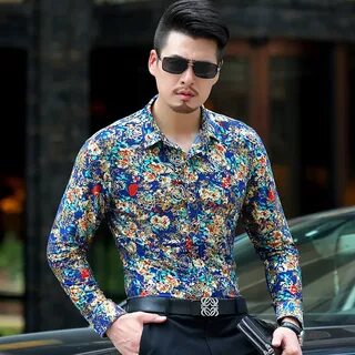 Рубашка с цветами мужская