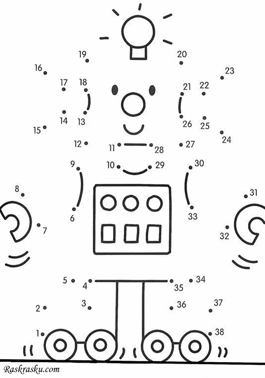 Соедини роботов с описаниями. Рисование по точкам с цифрами. Рисование по цифрам роботы. Рисование по точкам робот. Роботы задания для детей.
