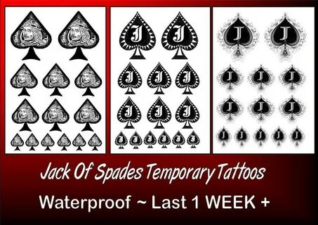 JACK OF SPADES hotwife fetish black X14 TATTOOS gay temporary waterproof 1W...
