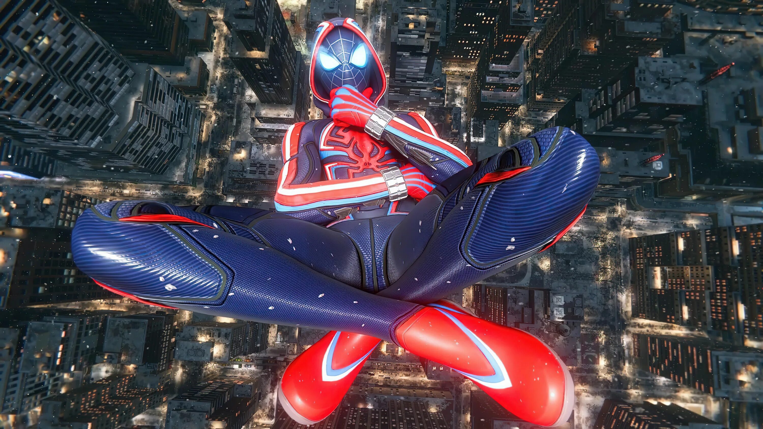 Miles morales android. Spider man ps4 Майлз Моралес. Человек-паук Майлз Моралес 2099. Паук 2099 Майлз Моралес. Майлз Моралес 2099 костюм.