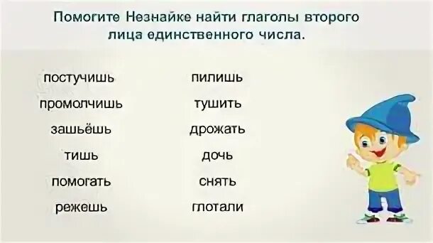 Упражнение лицо глаголов