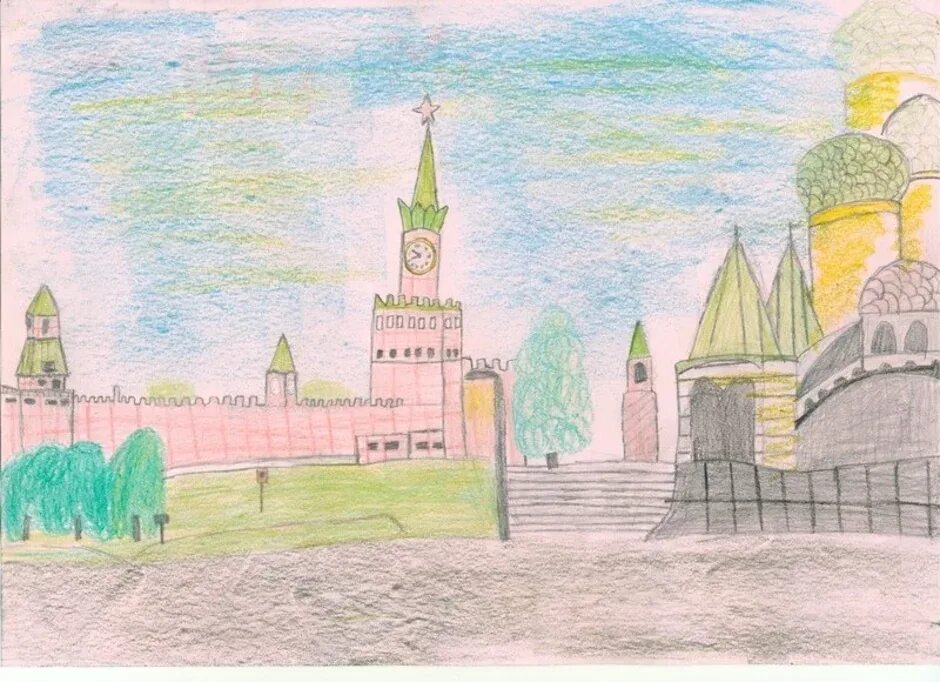 Кремль москва 2 класс. Рисование Кремль. Москва рисунок. Москва рисунок для детей. Кремль рисунок карандашом.