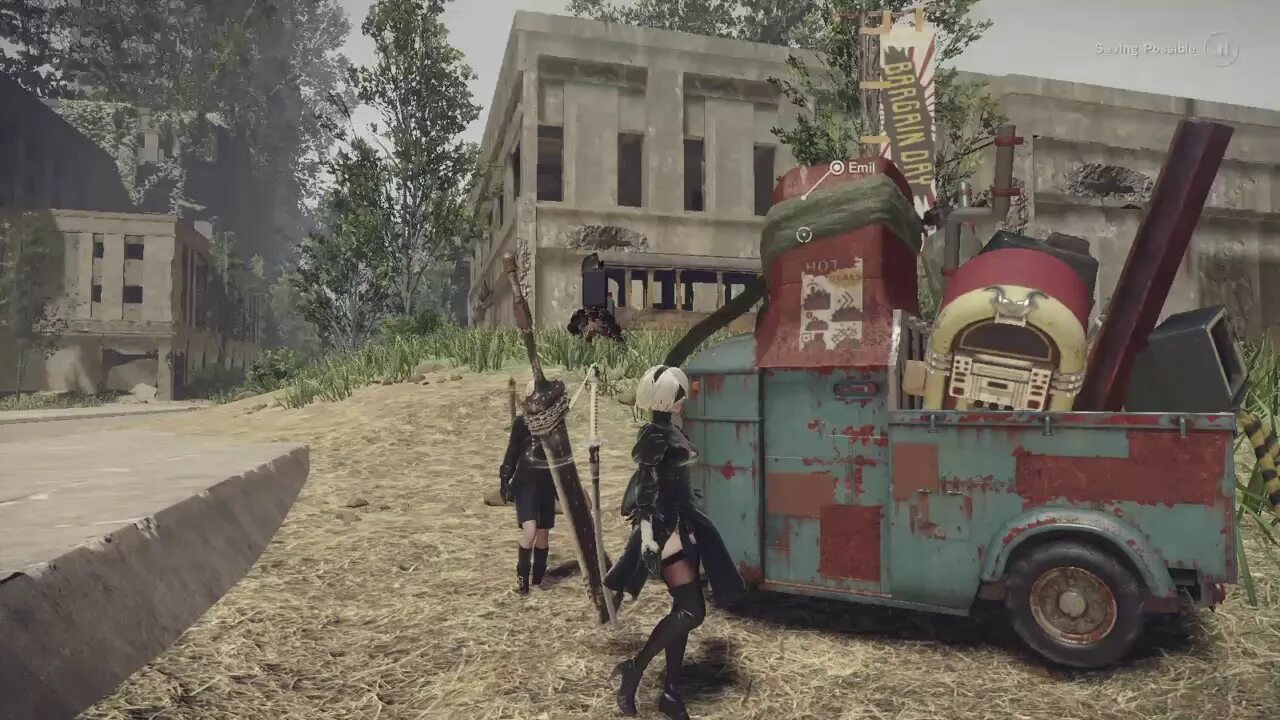 Создатель ниер автомата. Nier магазин. Nier automata emil. Nier automata город. Nier магазин.