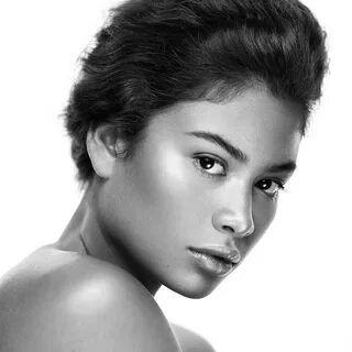 portrait black White 1x1 High Key nude makeup beauty makeup.