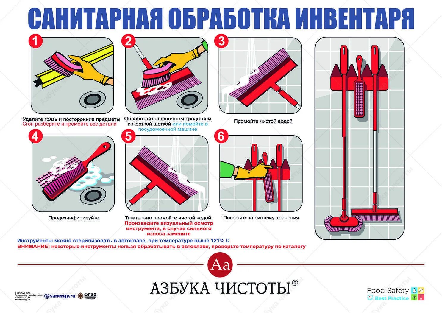 Санитарная обработка инвентаря Азбука чистоты. Порядок обработки уборочного инвентаря. Маркировка уборочного инвентаря. Цветовое кодирование уборочного инвентаря. Инструкции пищевом производстве