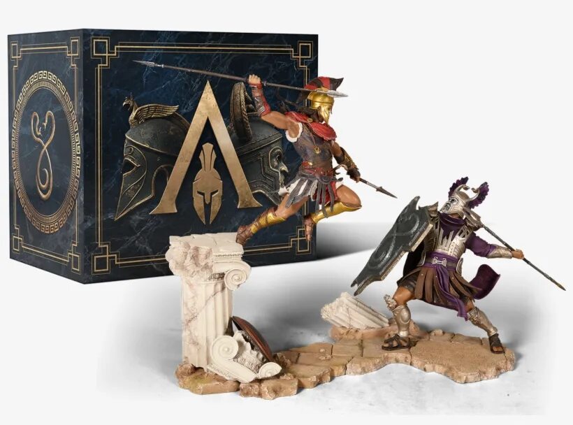 Assassin s creed odyssey editions. Assassins Creed Odyssey Collectors Edition. Фигурка ассасин Крид Одиссея. Assassin's Creed Odyssey фигурка. Коллекционное издание ассасин Крид Одиссея.