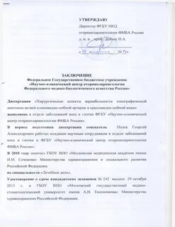 Заключение организации о защите