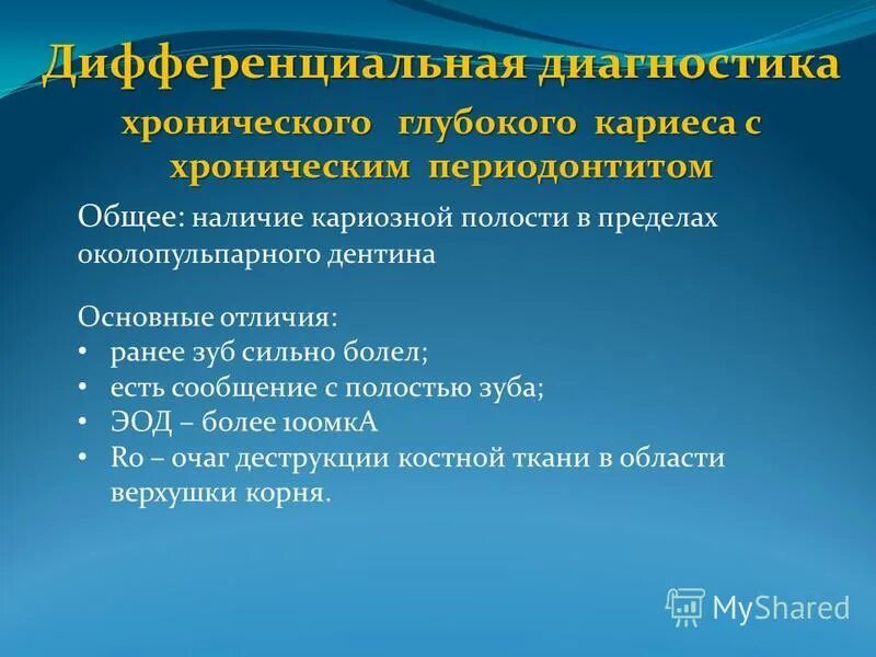 Обострение хронического гранулирующего. Дифференциальный диагноз хронического периодонтита. диф диагностика периодонтитов. гранулематозный периодонтит диф диагностика. диф диагностика хронического периодонтита.