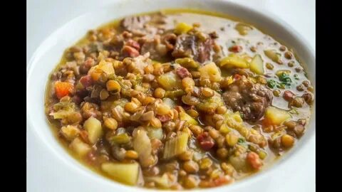 Чечевица с мясом и овощами