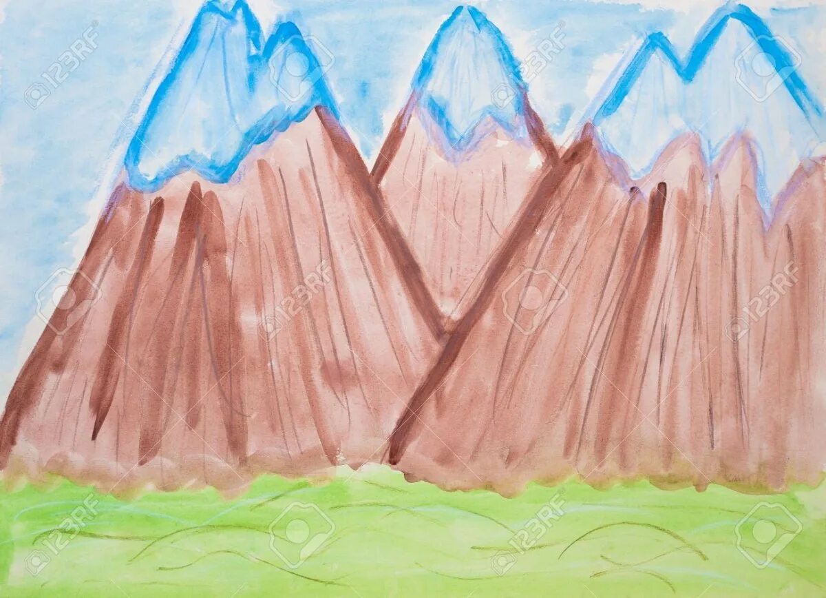 Здесь можно выполнить рисунок показывающий удивительную. Рисуем горы. Картина с изображением гор детская. Горы для детей. Горы рисунок для детей.