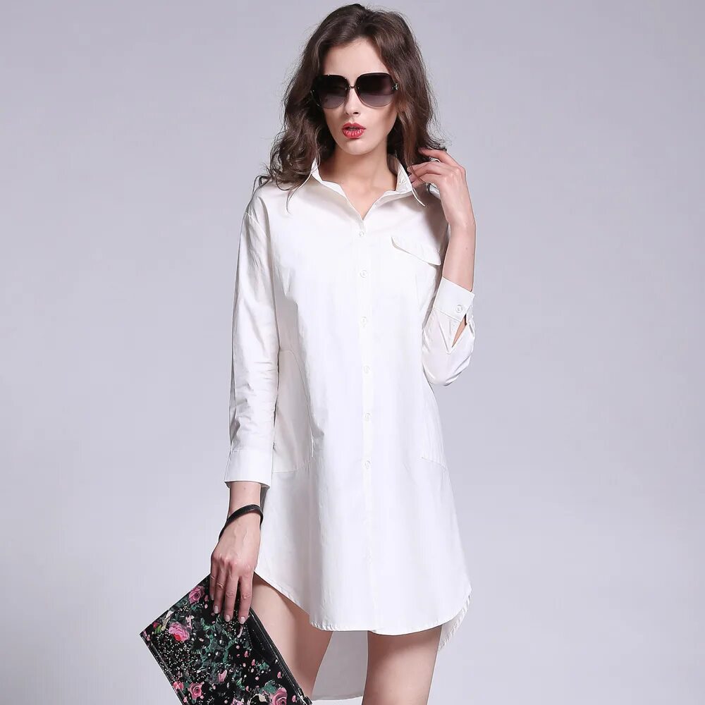 удлиненная рубашка женская