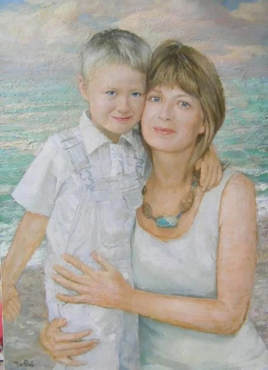 Т мать в ж. Женщина с сыном живопись. Портрет мамы. Сын картина.