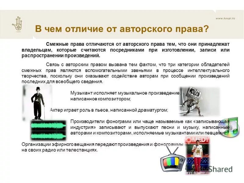 Смежное дело. Отличие авторских и смежных прав. Отличие смежных прав от авторских прав.