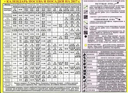 Календарь посадка пересадка