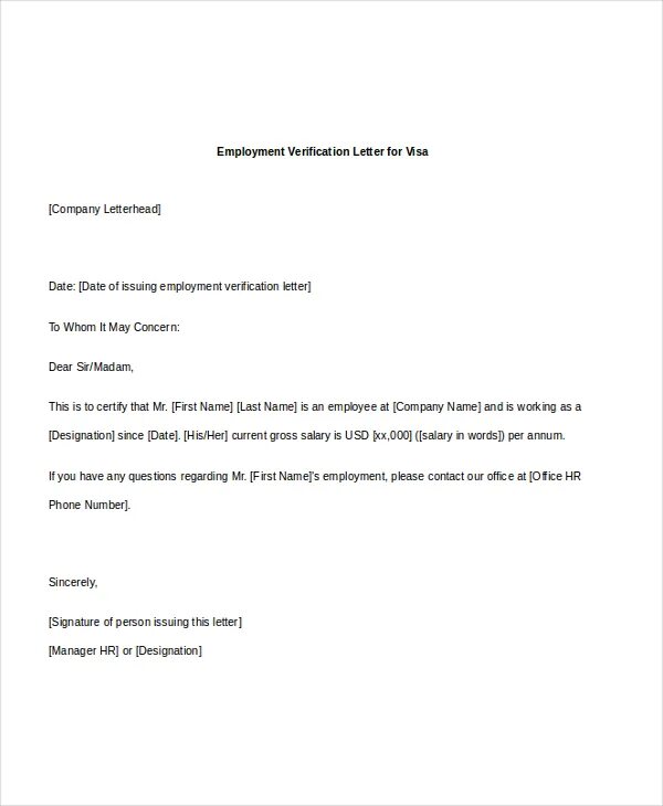 Employment verification Letter. Proof of Employment Letter. Employment verification Letter Sample. Employment Letter for visa.