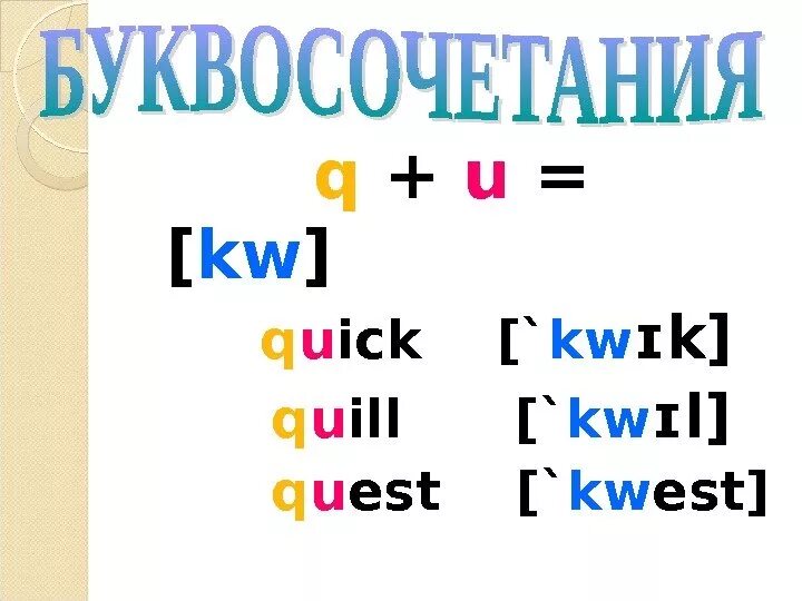 Буквосочетание 1 класс. Чтение qu в английском языке. Слова на qu в английском языке. Звук qu в английском языке. Сочетание qu в английском языке.