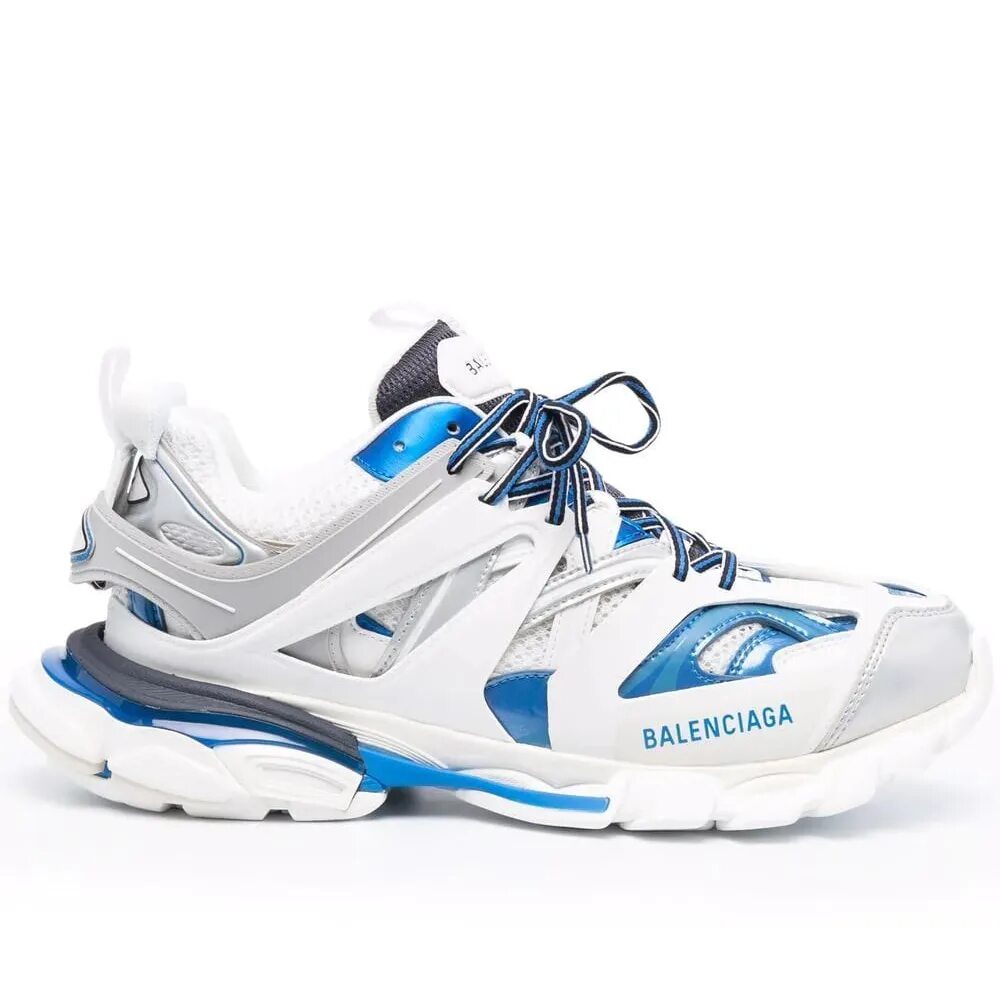 Balenciaga кроссовки track. Balenciaga track White Blue. Кроссовки Balenciaga track. Balenciaga track 2 White. Кроссовки Баленсиаги track белые.