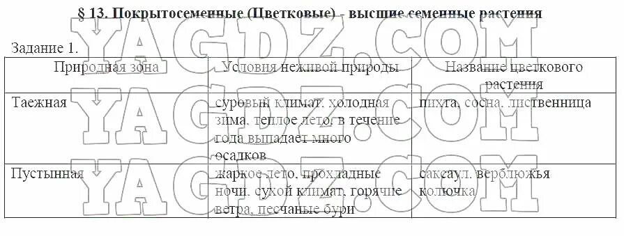 Биология 6 класс рабочая тетрадь 18 параграф