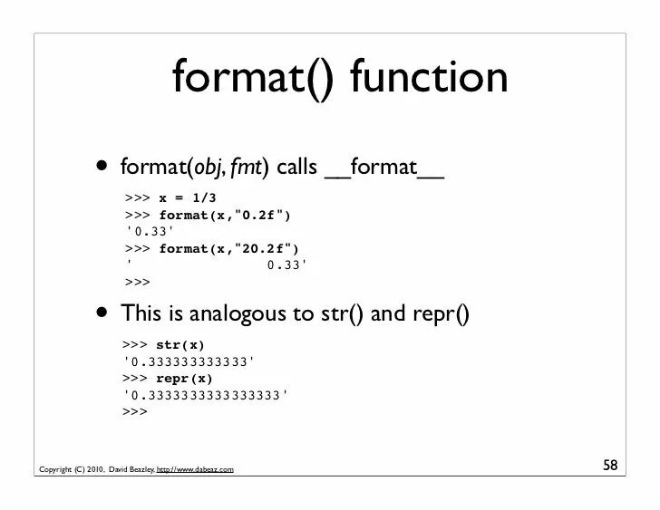 Function str