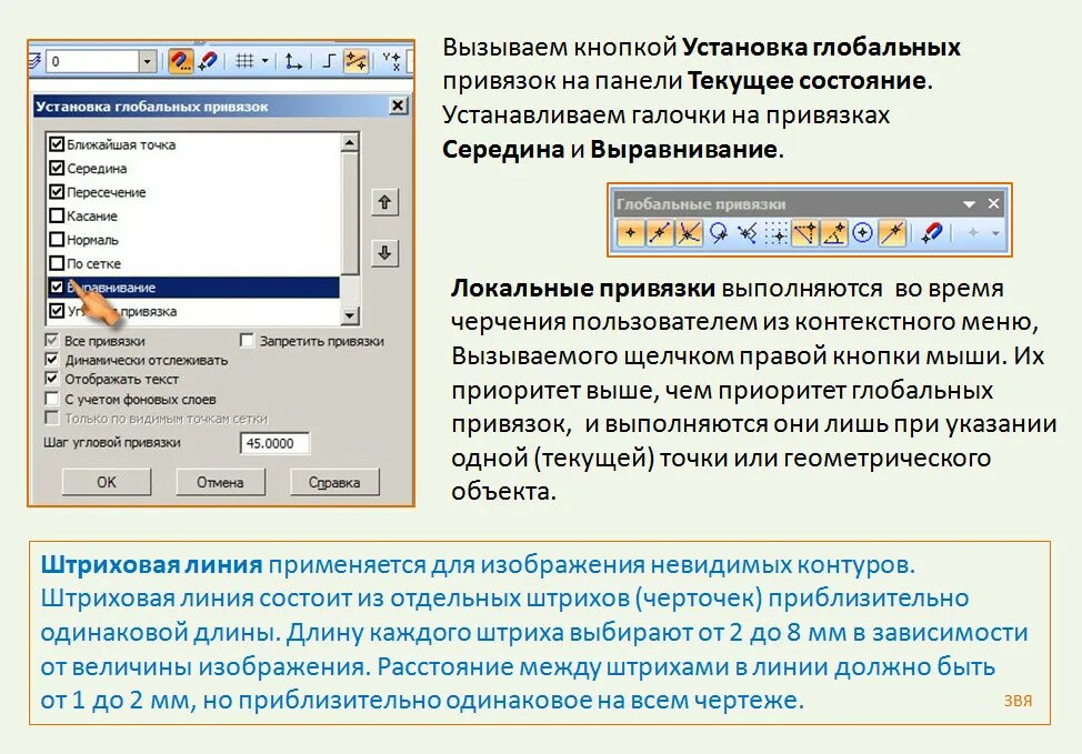 Локальная привязка. Глобальные привязки в компасе. Локальные привязки. Глобальная привязка пересечение. Установка глобальных привязок.
