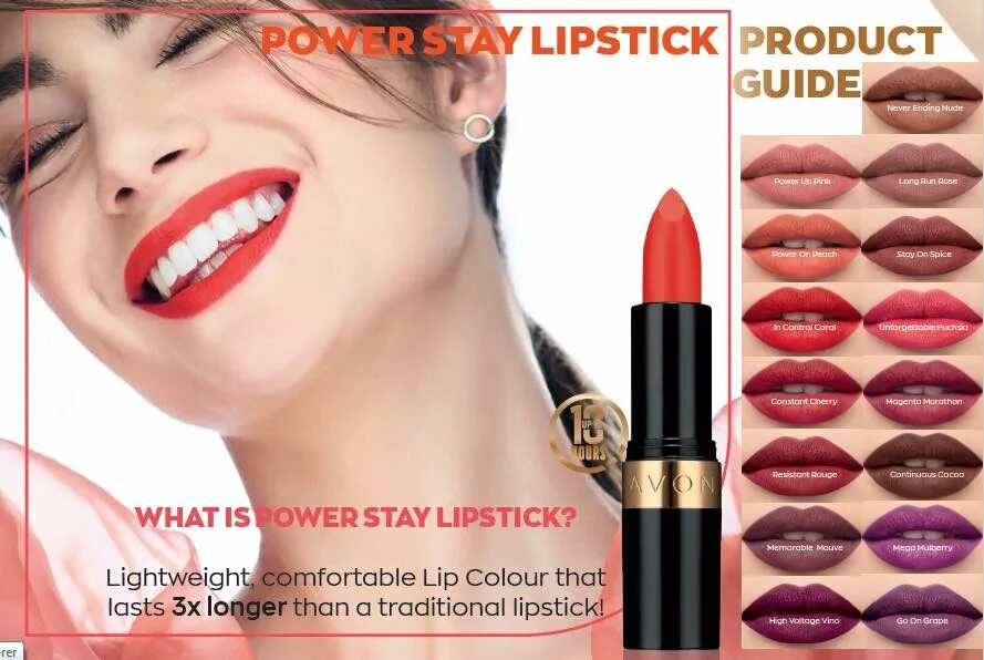 Avon stay. Avon Power stay помада. Power stay Lipstick Avon. Помада эйвон Констант чери. In Control Coral помада Avon.