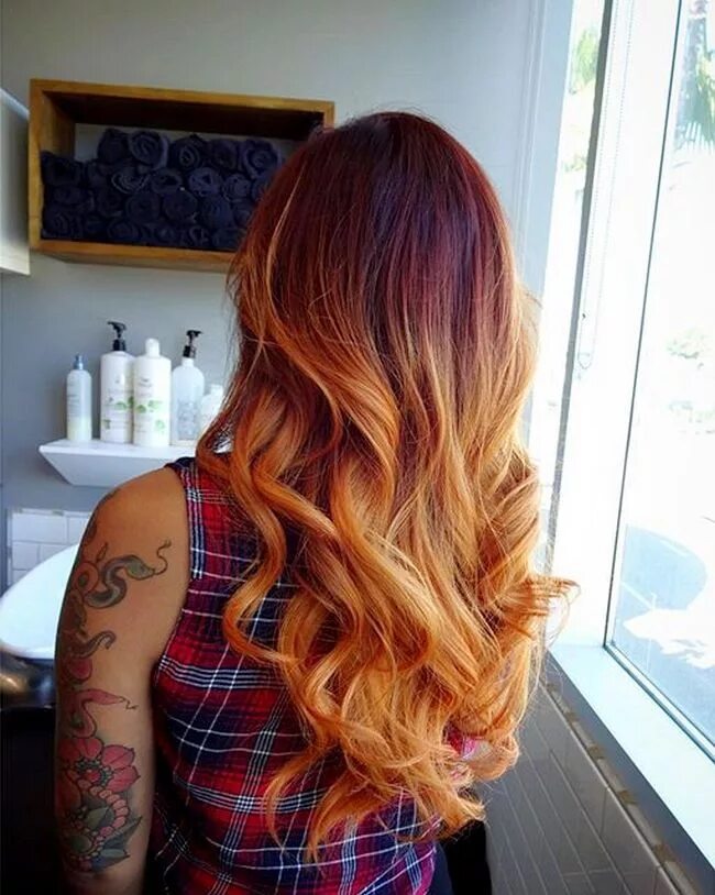 Рыжее амбре. Каштановый балаяж. Балаяж на рыжие волосы. Рыжий балаяж. Омбре на рыжие волосы.
