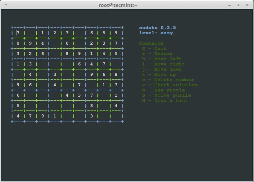 Терминал код игра. Консольные игры linux. игры в терминале линукс. игра судоку в консоли. игры в терминале ubuntu.