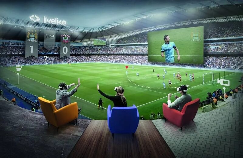 Sport трансляций. Виртуальные футбольные стадионы. Виртуальная реальность в спорте. VR футбол. Футбол в виртуальной реальности.