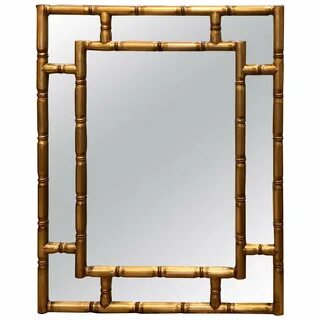 Gold bamboo mirror