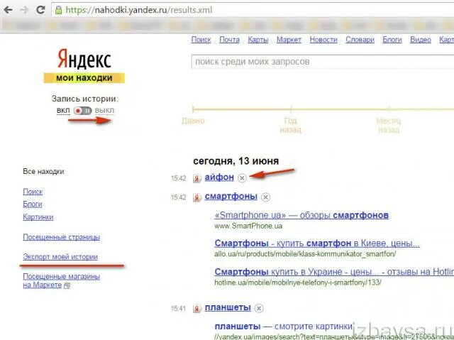 Моя история в Яндексе. Моя история запросов в Яндексе. История поиска в интернете