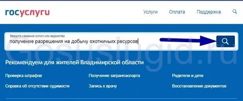 Госуслуги получить разрешение на добычу