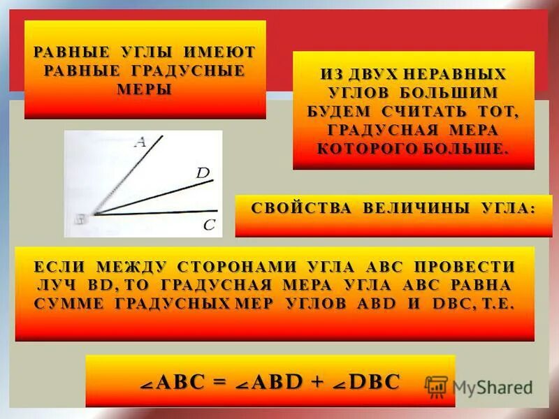 Градусная мера острого угла