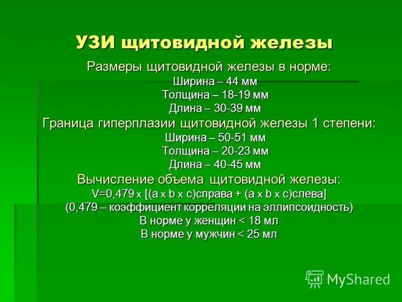 Норма объема щитовидной железы у мужчин. Размеры щитовидной железы в норме. Объем щитовидной железы УЗИ нормы. Показатели нормы УЗИ щитовидной железы.