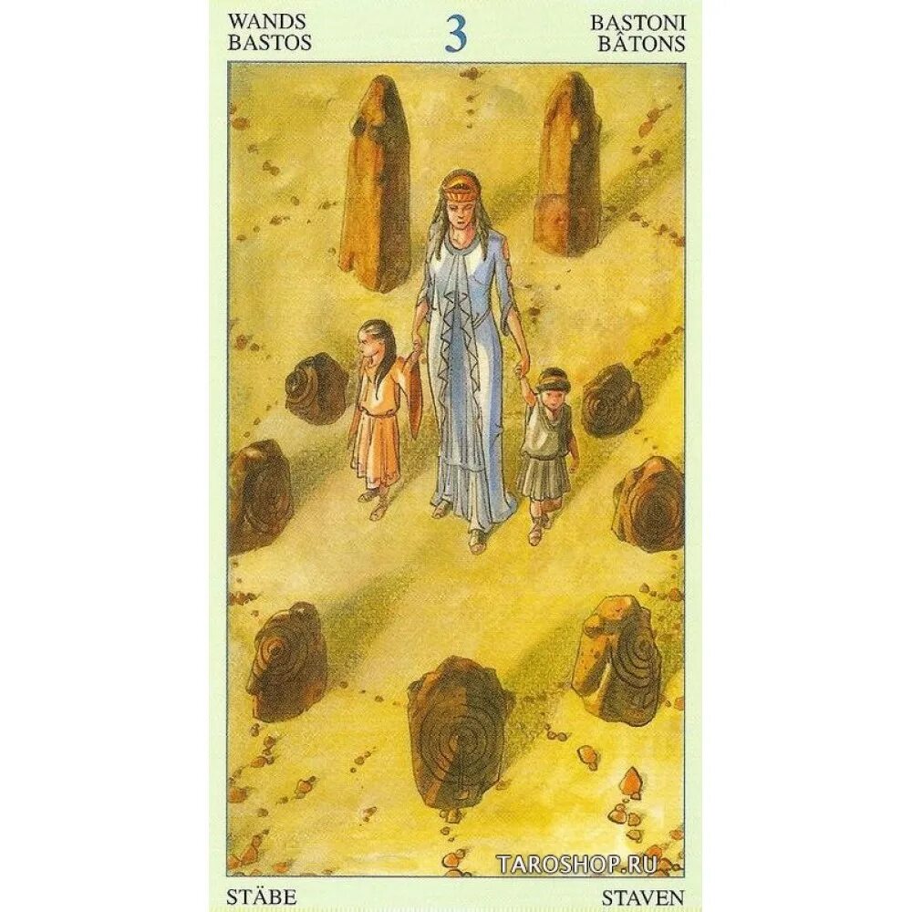 Таро Атлантиды — Atlantis Tarot. Таро карлотиды галерея. Аркан тройка жезлов. Таро Атлантиды галерея.