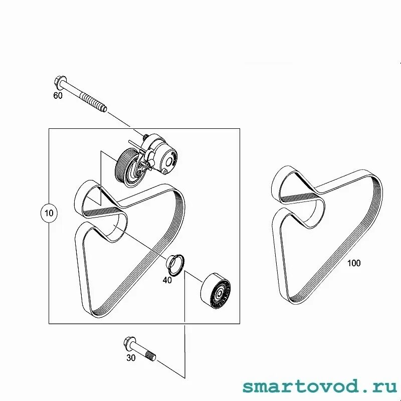 Как снять приводной ремень smart 453 Как заменить приводные ремни (гура, генератора и помпы) на Smart Roadster кабрио