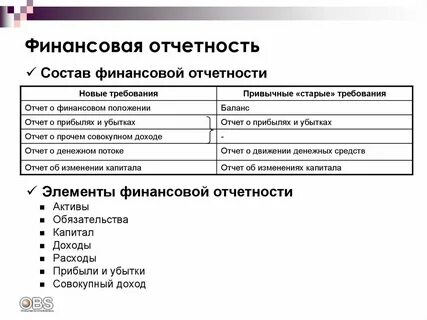 Элемент бухгалтерская отчетность