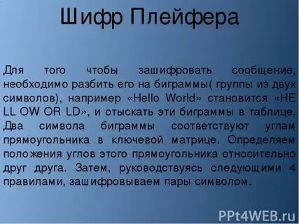 Шифр плейфера