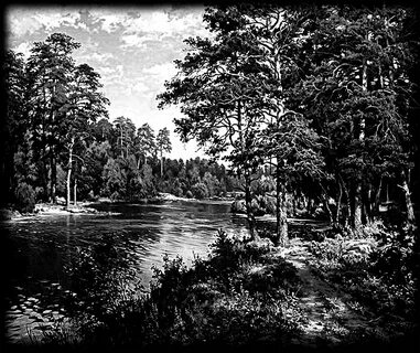 Пейзажи гравировки