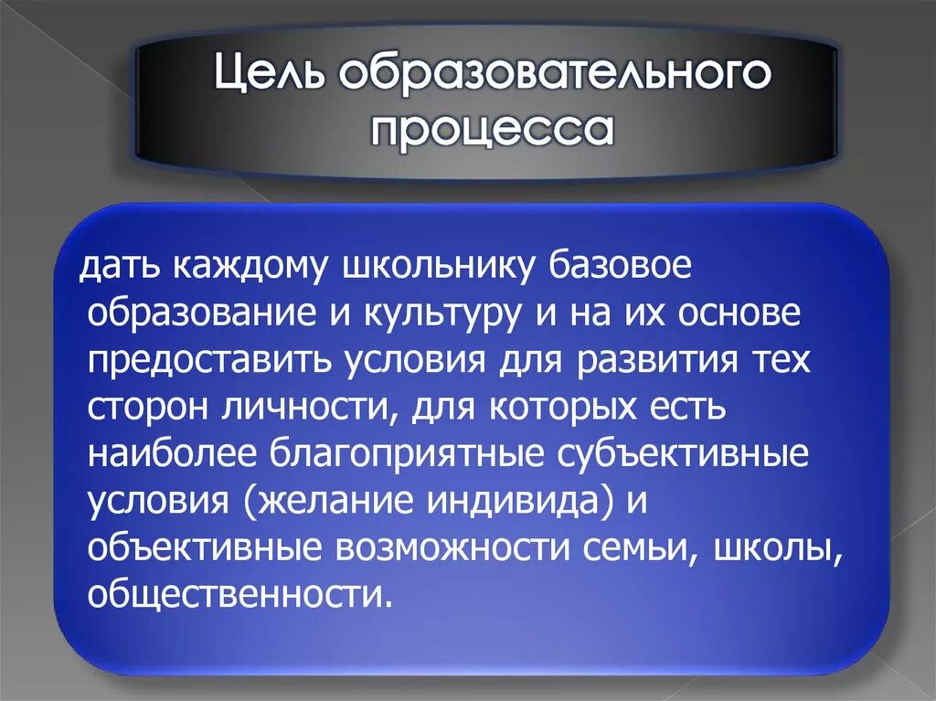 Базовое образование это. Субъективные условия.